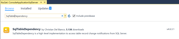 install audit table change dll from Visual Studio
